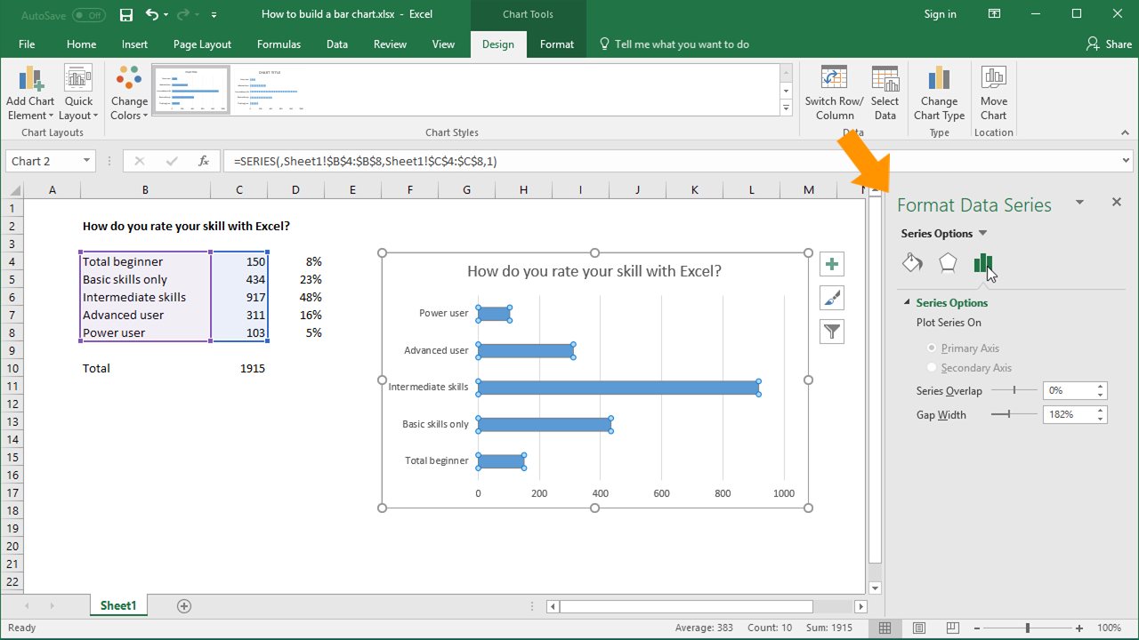 Excel tutorial How to build a bar chart